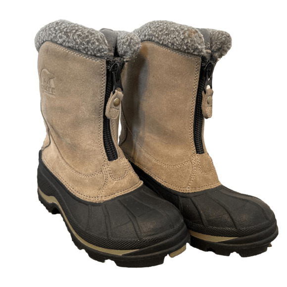 Sorel Ellesmere Winter Boots Women US 6 Tan And Black Leather Duck Boot - Picture 1 of 11